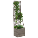 Havekrukke med trellis Grå 35 x 30 x 135 cm polyrattan