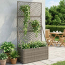 Havekrukke med trellis Grå 70 x 30 x 135 cm polyrattan