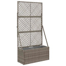 Havekrukke med trellis Grå 70 x 30 x 135 cm polyrattan