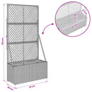 Havekrukke med trellis Grå 70 x 30 x 135 cm polyrattan
