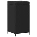 Udendørs affaldsspand Sort 40 x 40 x 80 cm polyrattan