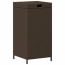 Udendørs affaldsspand Brun 40 x 40 x 80 cm polyrattan