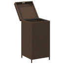Udendørs affaldsspand Brun 40 x 40 x 80 cm polyrattan
