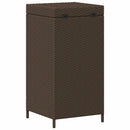 Udendørs affaldsspand Brun 40 x 40 x 80 cm polyrattan