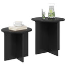 Sidebordssæt 2 stk. Sort eg Ø 45 x 45 cm Konstrueret træ