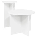 Sidebordssæt 2 stk. Hvid Ø 45 x 35 cm Konstrueret træ