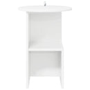 Sidebord Hvid Ø 39,5 x 55 cm Konstrueret træ