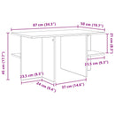 Sofabord Hvid 87 x 50 x 45 cm Konstrueret træ