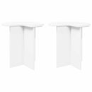Sidebord 2 stk. Hvid Ø 39 x 38 cm Konstrueret træ