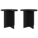 Sidebord 2 stk. Sort Ø 39 x 38 cm Konstrueret træ