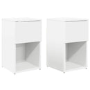 Sengeskab 2 pcs Hvid 29 x 31,5 x 49 cm Konstrueret træ