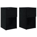 Sengeskab 2 pcs Sort eg 29 x 31,5 x 49 cm Konstrueret træ