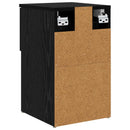 Sengeskab 2 pcs Sort eg 29 x 31,5 x 49 cm Konstrueret træ
