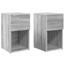 Sengeskab 2 pcs Grå sonoma-eg 29 x 31,5 x 49 cm Konstrueret træ