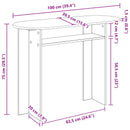 Konsolbord Betongrå 100 x 39,5 x 75 cm Konstrueret træ