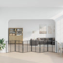 Hundedør 6 stk. Sort 100 x 100 cm Galvaniseret stål