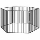 Hundedør 6 stk. Sort 100 x 100 cm Galvaniseret stål
