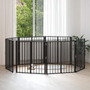 Hundedør 8 stk. Sort 80 x 80 cm Galvaniseret stål