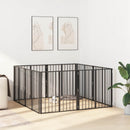 Hundedør 8 stk. Sort 80 x 80 cm Galvaniseret stål