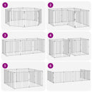 Hundedør 8 stk. Sort 80 x 80 cm Galvaniseret stål