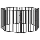 Hundedør 8 stk. Sort 60 x 80 cm Galvaniseret stål