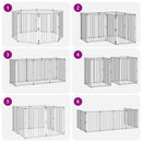 Hundedør 8 stk. Sort 60 x 80 cm Galvaniseret stål