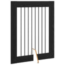 Sammenklappelig hundegitter med stativer 4 stk. Sort eg 321 cm