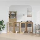 Sammenklappelig hundegitter med stativer 4 stk. Artisan-eg