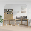 Sammenklappelig hundegitter med stativer 4 stk. Artisan-eg