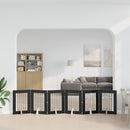 Sammenklappelig hundegitter med stativer 6 stk. Sort eg 362 cm