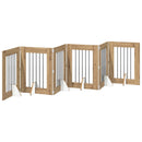 Sammenklappelig hundegitter med stativer 6 stk. Artisan-eg