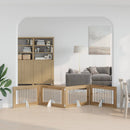Sammenklappelig hundegitter med stativer 4 stk. Artisan-eg