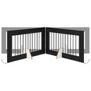 Sammenklappelig hundegitter med stativer 6 stk. Sort eg 602 cm