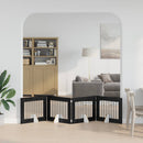 Sammenklappelig hundegitter med stativer 4 stk. Sort eg 321 cm