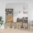 Sammenklappelig hundegitter med stativer 4 stk. Artisan-eg