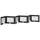 Sammenklappelig hundegitter med stativer 6 stk. Sort eg 482 cm