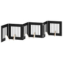 Sammenklappelig hundegitter med stativer 6 stk. Sort eg 362 cm