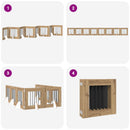 Sammenklappelig hundegitter med stativer 8 stk. Artisan-eg