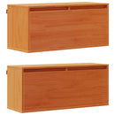 Vægskab med dør 2 pcs Voks brun 80 x 30 x 35 cm Massiv fyrretræ