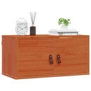 Vægskab med dør 2 pcs Voks brun 60 x 30 x 30 cm Massiv fyrretræ
