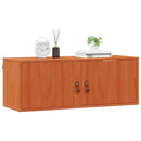 Vægskab med dør 2 pcs Voks brun 80 x 30 x 30 cm Massiv fyrretræ