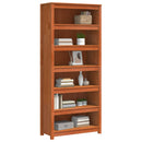 Bogskab Voks brun 80 x 35 x 183 cm Massiv fyrretræ