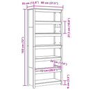 Bogskab Voks brun 80 x 35 x 183 cm Massiv fyrretræ