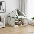 4 Panelers Hundelufter med Tag 60 x 60 x 82 cm Plastik Hvid