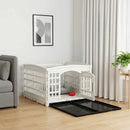 4-panelers hunde legegrind 122 x 106,5 x 82 cm Plastik Hvid