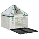 4 Panelers Hundelufter med Tag 122 x 106,5 x 82 cm Plastik Hvid