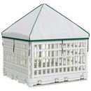 4 Panelers Hundelufter med Tag 122 x 106,5 x 82 cm Plastik Hvid