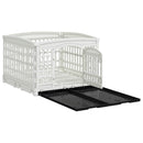 4-panelers hunde legegrind 177,5 x 154,5 x 112 cm Plastik Hvid