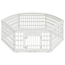 6 Panelers hundelegeplads 177,5 x 154,5 x 58 cm Plastik Hvid