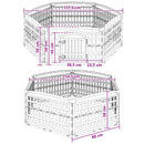 6 Panelers hundelegeplads 177,5 x 154,5 x 58 cm Plastik Hvid